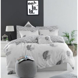 Aucune Juego de cama Gris - 1 funda nórdica 220x240 cm + 2 fundas de almohada 60x60 cm