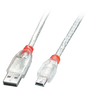 Lindy Cable USB 2.0 USB A a Mini-USB B 0,2 m Transparente