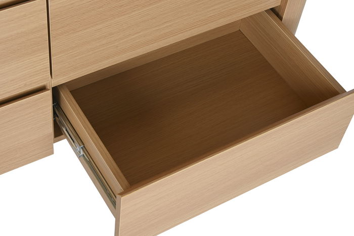 DKD Home Decor Tavertine top Cómoda 6 Cajones Estilo Moderno Gris Claro Natural Marmol Mdf 120x40x80 cm