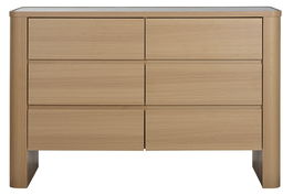 DKD Home Decor Tavertine top Cómoda 6 Cajones Estilo Moderno Gris Claro Natural Marmol Mdf 120x40x80 cm