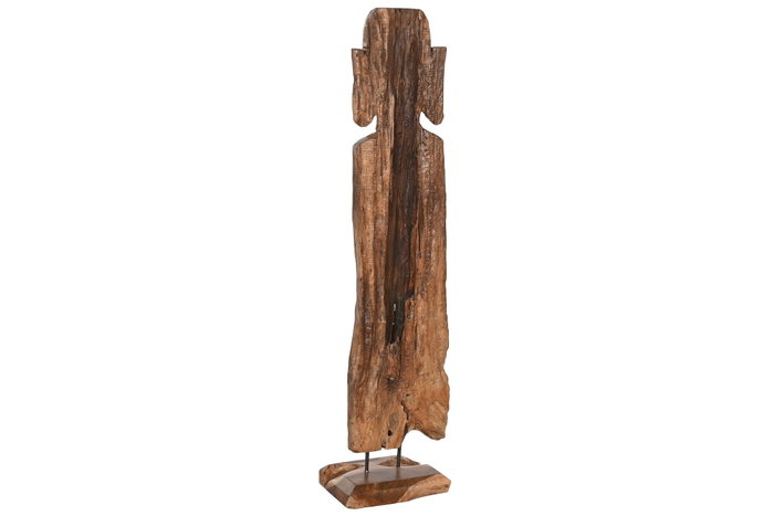 DKD Home Decor Escultura Teca Tallada Marrón 28x20x137 cm