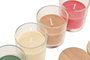 DKD Home Decor Vela de Cristal con Tapa de Madera, Surtido de 4 Unidades