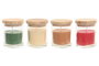 DKD Home Decor Vela de Cristal con Tapa de Madera, Surtido de 4 Unidades