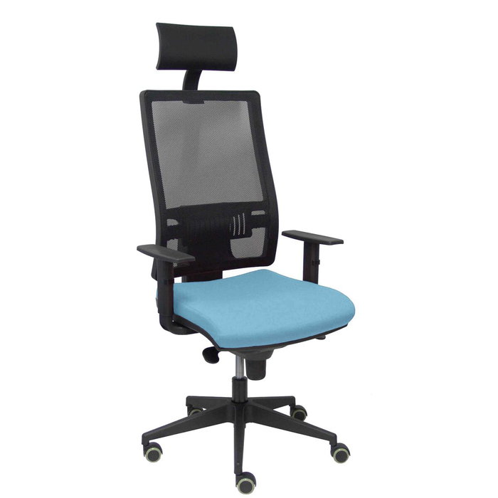 PIQUERAS Y CRESPO Silla Horna con Mecanismo Sincro, Asiento Azul Cielo y Malla Negra PIQUERAS Y CRESPO Silla Horna con Mecanismo Sincro, Asiento Azul Cielo y Malla Negra