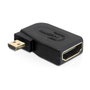 DeLOCK Adaptador HDMI-A a micro HDMI-D con Ethernet, Negro