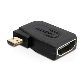DeLOCK Adaptador HDMI a micro HDMI con Ethernet, angulado lateral, Negro