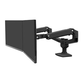 Ergotron LX Series 45-245-224 Soporte Dual para 2 Pantallas, Brazo Articulado, 18.1 kg Capacidad, 27", Ajuste de Altura, VESA 100x100, Montaje en Mesa, Negro