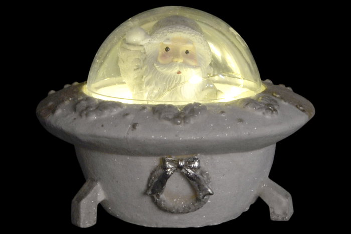 DKD Home Decor Figura Navidad Ovni Resina LED 10 x 12.5 cm