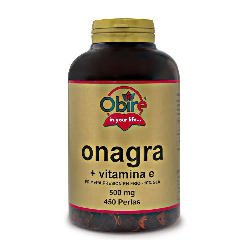 OBIRE Aceite de Onagra 500mg con Vitamina E, 450 perlas