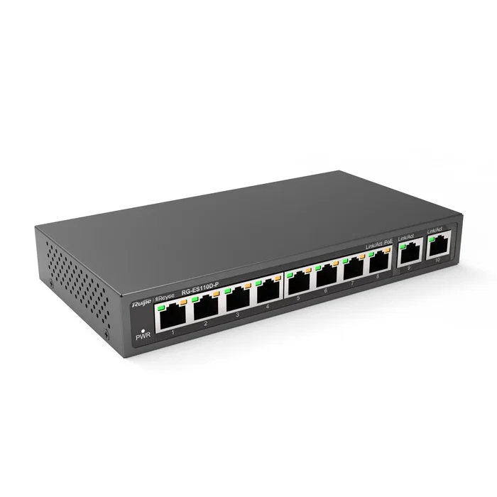 Ruijie Networks RG-ES110D-P Switch No Administrado con 8 Puertos PoE+