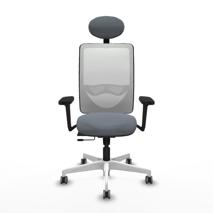 PIQUERAS Y CRESPO Silla de oficina Zulema con mecanismo Sincro/Traslack, Gris y Blanco PIQUERAS Y CRESPO Silla de oficina Zulema con mecanismo Sincro/Traslack, Gris y Blanco