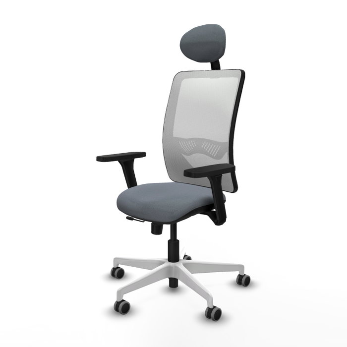 PIQUERAS Y CRESPO Silla de oficina Zulema con mecanismo Sincro/Traslack, Gris y Blanco PIQUERAS Y CRESPO Silla de oficina Zulema con mecanismo Sincro/Traslack, Gris y Blanco