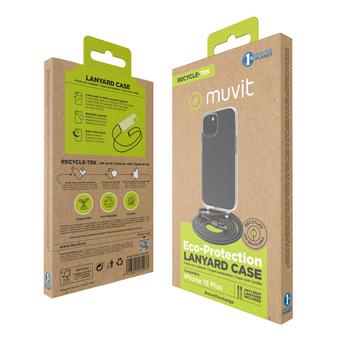 Funda para Móvil Muvit for Change iPhone 15 Plus Transparente