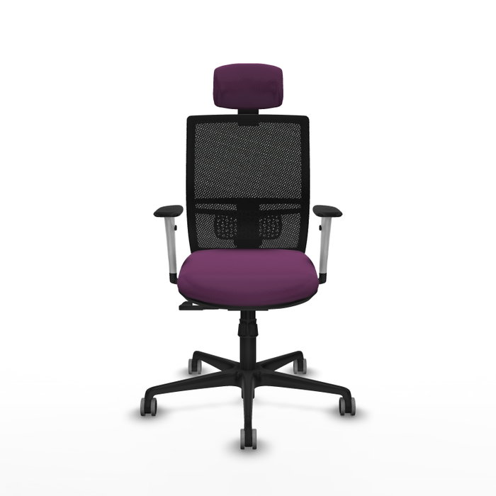PIQUERAS Y CRESPO Silla de oficina Yunquera con mecanismo Sincro, Morado y Negro