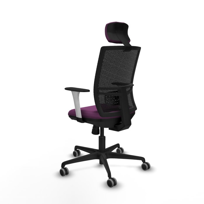 PIQUERAS Y CRESPO Silla de oficina Yunquera con mecanismo Sincro, Morado y Negro