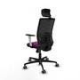 PIQUERAS Y CRESPO Silla de oficina Yunquera con mecanismo Sincro, Morado y Negro