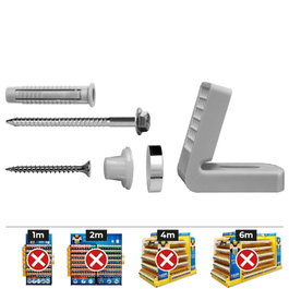 Celo Bolsa de 2 fijaciones horizontal de WC mediante angular de nylon