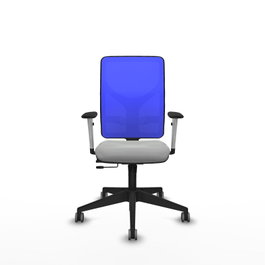 PIQUERAS Y CRESPO Silla de oficina Motilla con mecanismo Sincro/Traslack, Gris claro y Azul