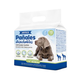 Nayeco Pañal para Perro Macho Talla S (30-40 cm) - Pack 12 Unidades