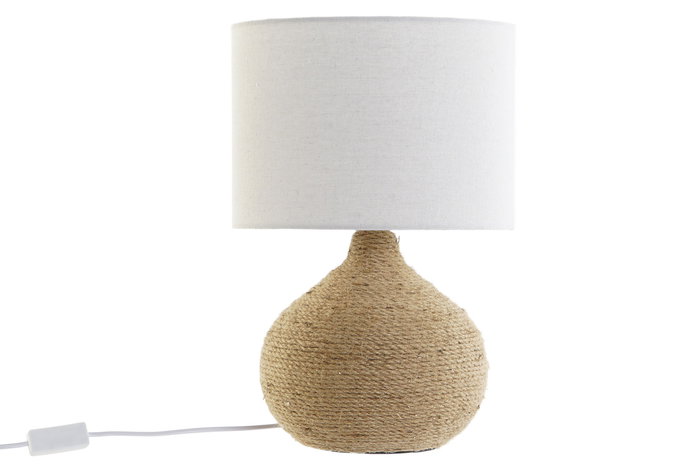 Lámpara de mesa DKD Home Decor 28 x 28 x 42 cm Beige Marrón Cuerda 220 V 50 W Dolomita
