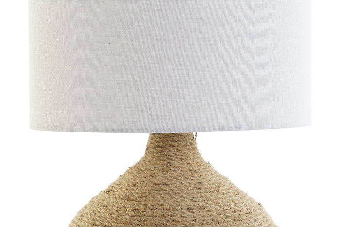 Lámpara de mesa DKD Home Decor 28 x 28 x 42 cm Beige Marrón Cuerda 220 V 50 W Dolomita