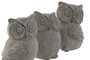 DKD Home Decor Figura Búho Cemento Gris 9 x 14 x 10 cm (3 Unidades)