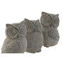 DKD Home Decor Set de 3 Figuras de Búho en Cemento con Acabado Desgastado