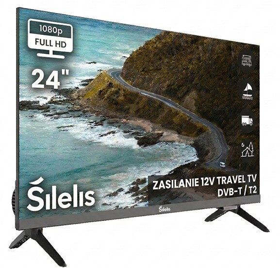Silelis STV240001 Monitor 24" Full HD LED Traveler Negro 1920x1080 VGA HDMI USB DVB-T2