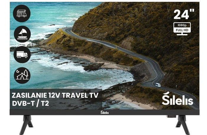 Silelis STV240001 Monitor 24" Full HD LED Traveler Negro 1920x1080 VGA HDMI USB DVB-T2