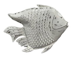DKD Home Decor Decoración Metal Pez Decapé Blanco