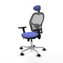 PIQUERAS Y CRESPO Silla de oficina Jorquera con mecanismo Sincro/Traslack, Azul claro y Gris