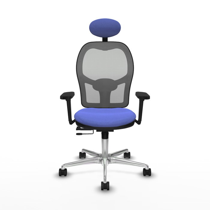 PIQUERAS Y CRESPO Silla de oficina Jorquera con mecanismo Sincro/Traslack, Azul claro y Gris