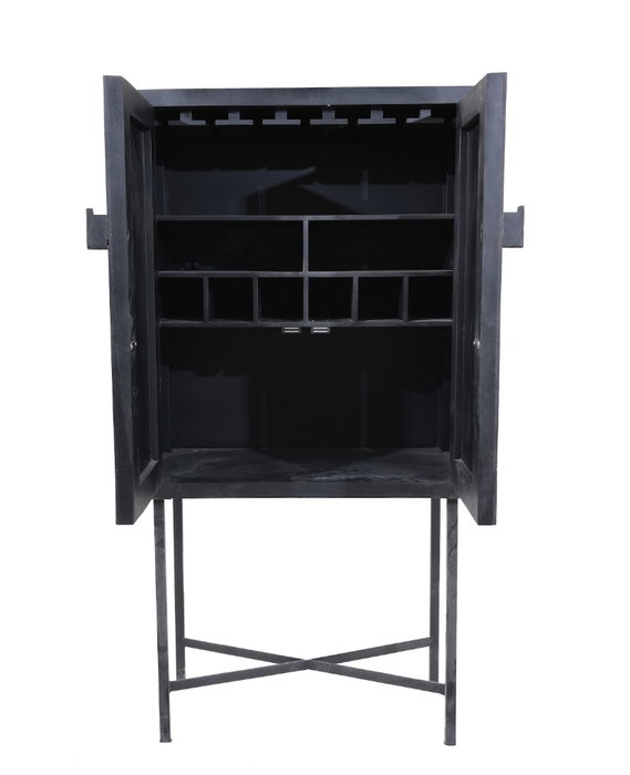 DKD Home Decor Bone 23 Mueble Bar Bicolor Negro 80 x 40 x 153 cm
