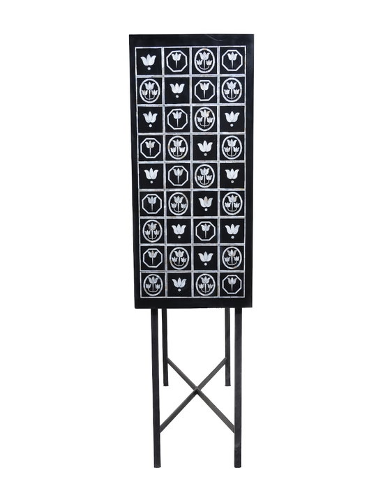 DKD Home Decor Bone 23 Mueble Bar Bicolor Negro 80 x 40 x 153 cm
