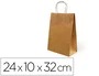 Blanca Bolsa kraft basika natural reciclado 90 gr asa retorcida 240x100x320 mm