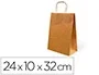 Blanca Bolsa kraft basika natural reciclado 90 gr asa retorcida 240x100x320 mm