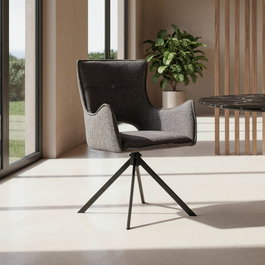 Ixia Silla Gris Tejido-Metal para Salón