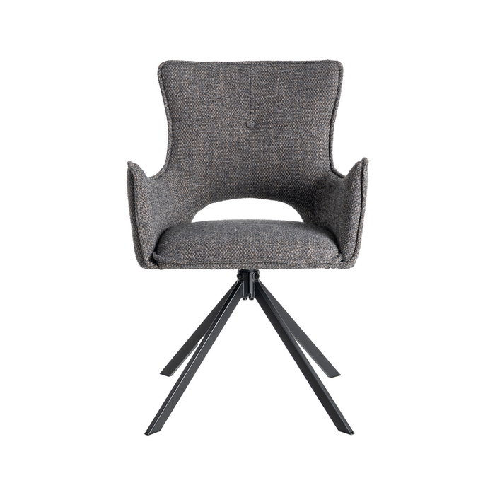 Ixia Silla Gris Tejido-Metal para Salón