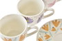 DKD Home Decor Conjunto de Taza y Plato de Porcelana Flores Shengda Multicolor