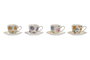 DKD Home Decor Conjunto de Taza y Plato de Porcelana Flores Shengda Multicolor