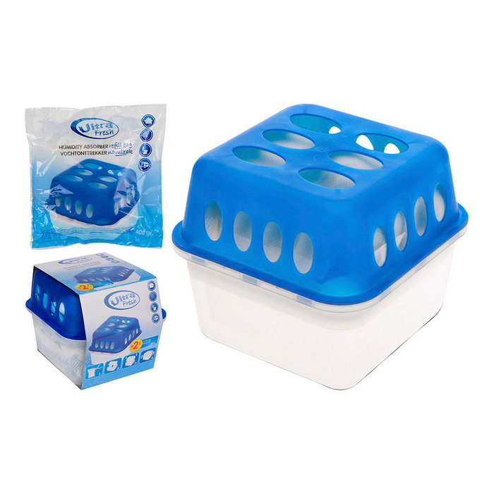 Ultra Fresh Deshumidificador con recarga 2 x 400 g para interiores, capacidad total 800 g - Blanco / Azul Ultra Fresh Deshumidificador con recarga 2 x 400 g para interiores, capacidad total 800 g - Blanco / Azul