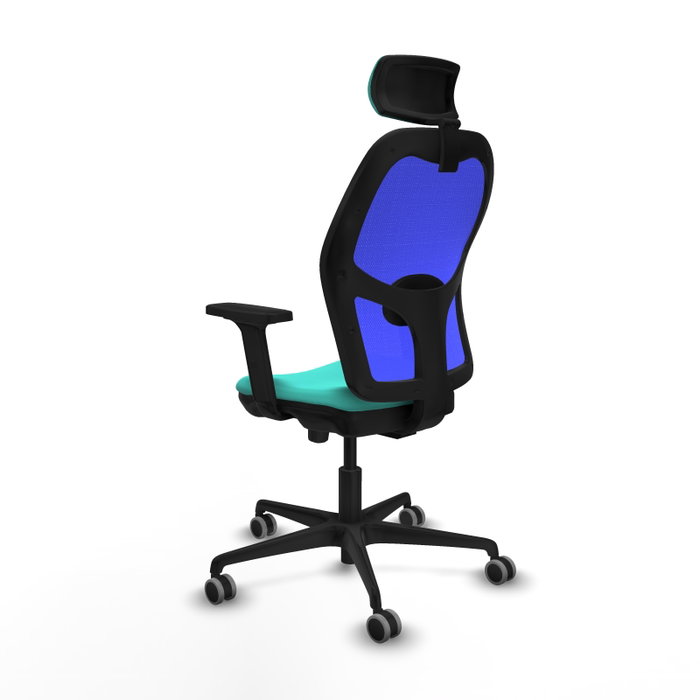 PIQUERAS Y CRESPO Silla de oficina Jorquera con mecanismo Sincro/Traslack, Turquesa y Azul