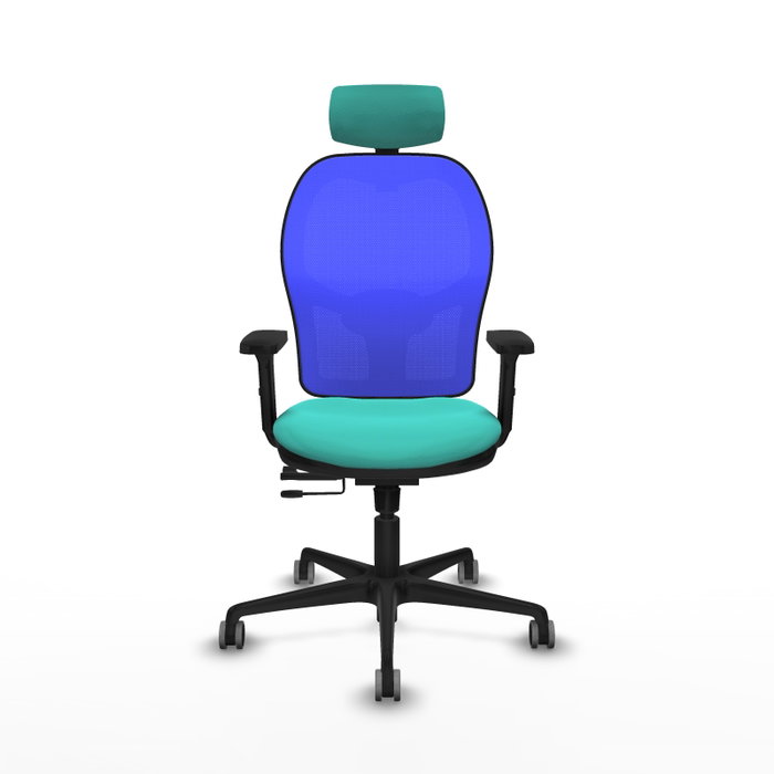 PIQUERAS Y CRESPO Silla de oficina Jorquera con mecanismo Sincro/Traslack, Turquesa y Azul