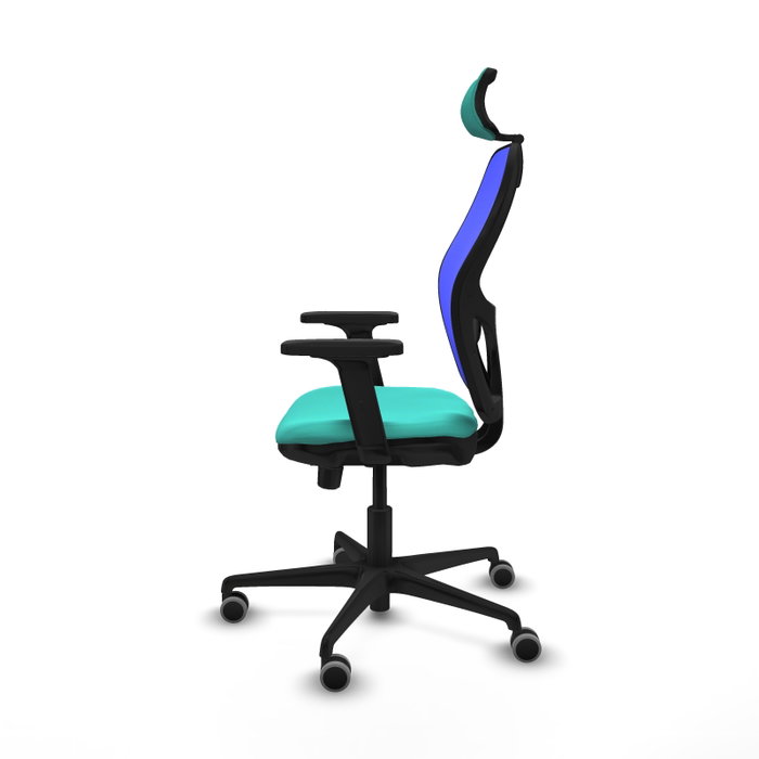 PIQUERAS Y CRESPO Silla de oficina Jorquera con mecanismo Sincro/Traslack, Turquesa y Azul