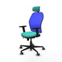 PIQUERAS Y CRESPO Silla de oficina Jorquera con mecanismo Sincro/Traslack, Turquesa y Azul