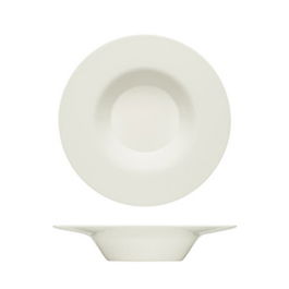 BAUSCHER Purity Plato Hondo de porcelana Noble China, 24 cm de diámetro, color blanco marfil, no apto lavavajillas ni microondas (Set de 6)