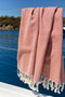 Mijölnir Toalla de Playa Fouta de Algodón Nido de Abeja 95x190 cm Rojo Teja