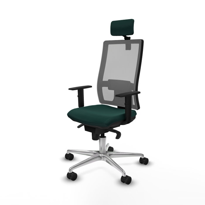 PIQUERAS Y CRESPO Silla de oficina Horna con mecanismo Sincro, Verde botella y Gris PIQUERAS Y CRESPO Silla de oficina Horna con mecanismo Sincro, Verde botella y Gris