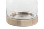 DKD Home Decor Jarron Transparente Natural Cristal y Madera 18 x 24 x 18 cm