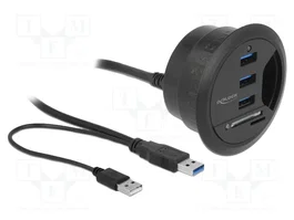 DeLOCK Hub de escritorio 3 puertos USB 3.0 y lector de tarjetas SD 62869